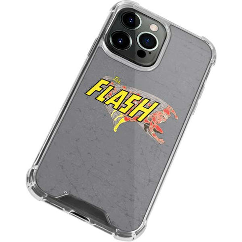 DC Comics The Flash Vintage Action Running Pose iPhone 14 Pro Clear Case